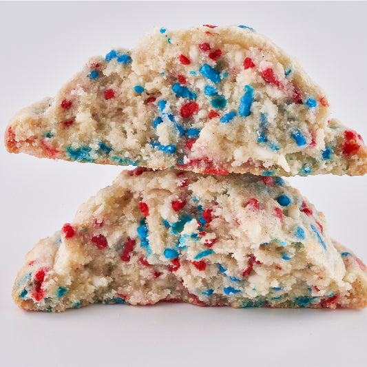 Red, White, and Blue Funfetti Cookie Box of 5