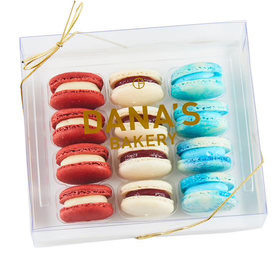 Red White and Blue Macaron Box | Dana's Bakery