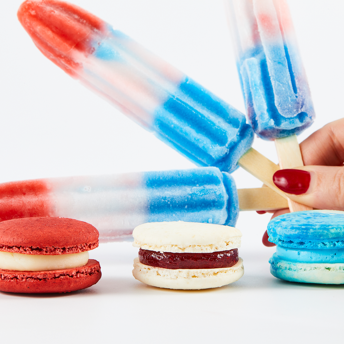 Red White and Blue Macaron Box
