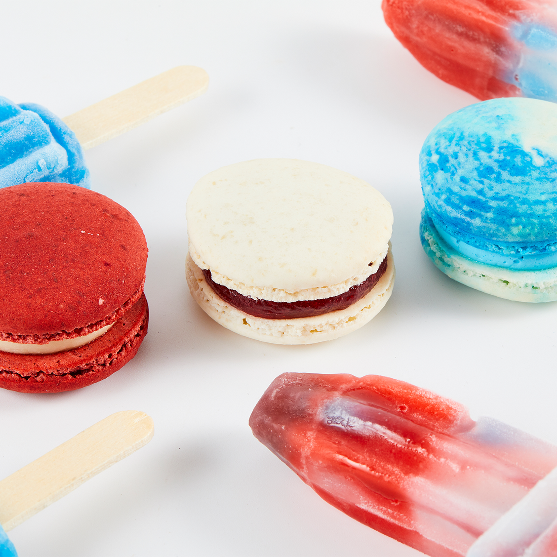 Red White and Blue Macaron Box